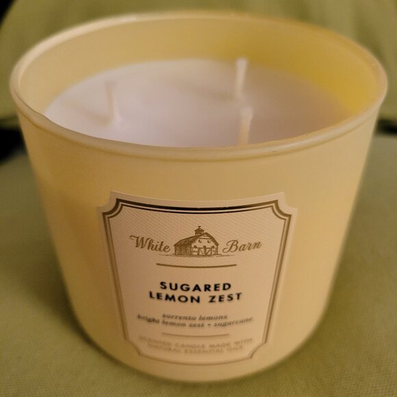 White Barn Company | Sugared Lemon Zest 3 Wick Candle NWT 14.5 oz - Picture 4 of 4